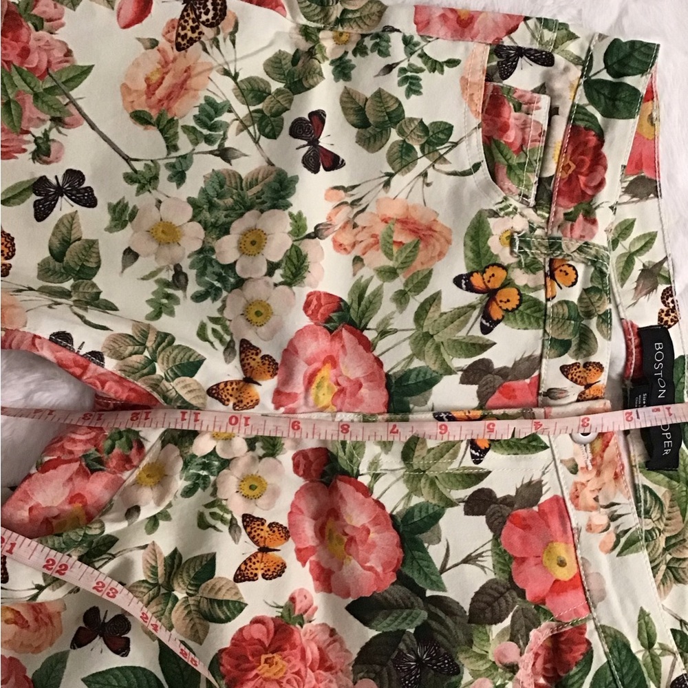 Boston Proper Leaf Print Pants - Green and White - Picture 7 of 7